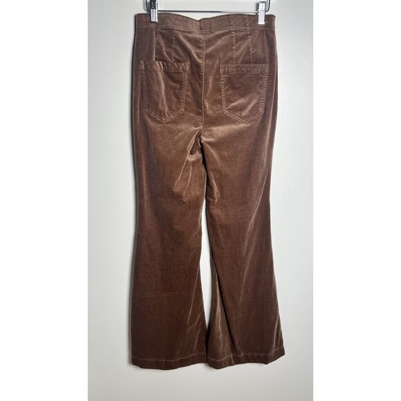 Pilcro X Anthropologie Velvet Pull-On Mid-Rise Retro Stretch Flare Pants Size 29 - Picture 4 of 10